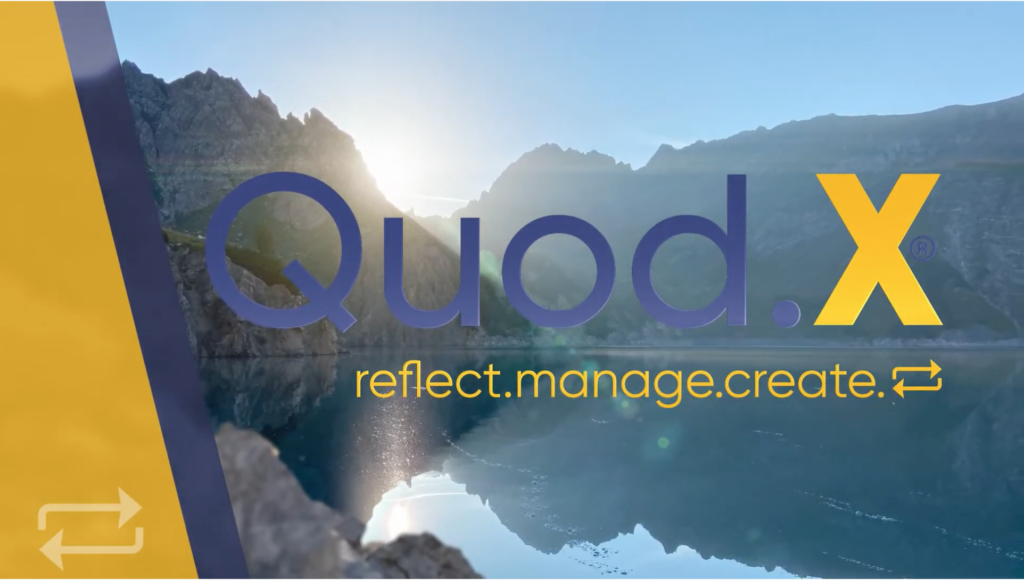 Quod.X ® - reflect. manage. create (Logo mit Bild)